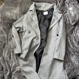 Gray Double-Breasted Coat